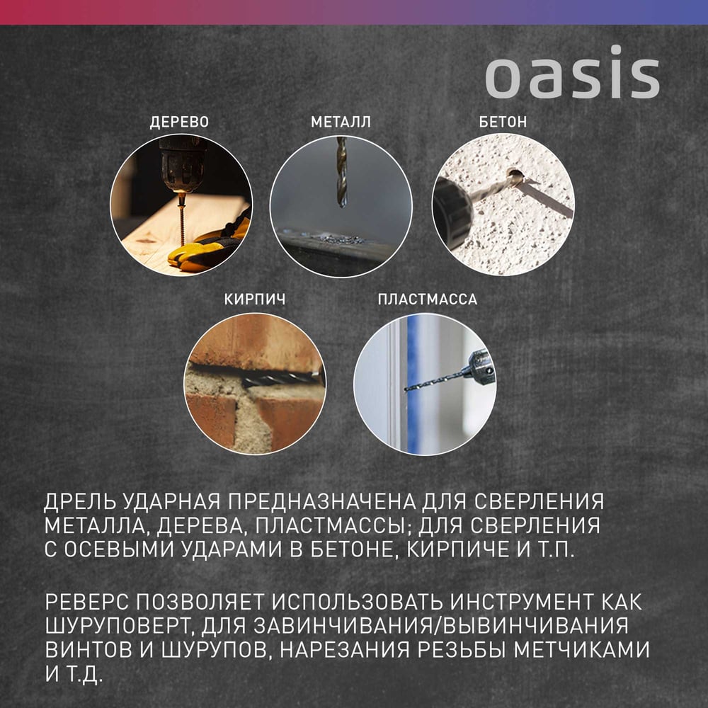 Электрическая ударная дрель OASIS DU-100