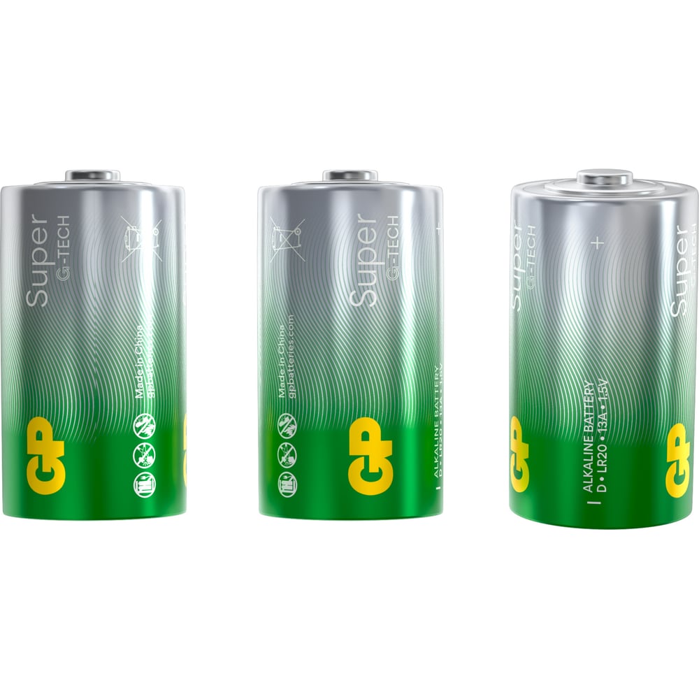Батарейки GP D / LR20 алкалиновые щелочные Super Alkaline, набор 2 шт (13AA21-BC2) 15783870