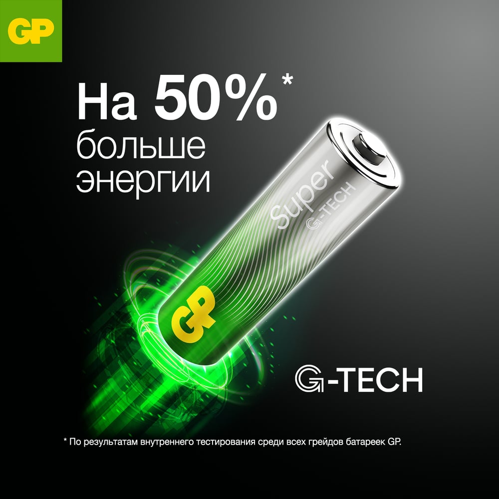 Батарейки GP D / LR20 алкалиновые щелочные Super Alkaline, набор 2 шт (13AA21-BC2) 15783870