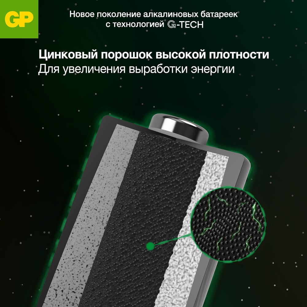 Батарейки GP D / LR20 алкалиновые щелочные Super Alkaline, набор 2 шт (13AA21-BC2) 15783870