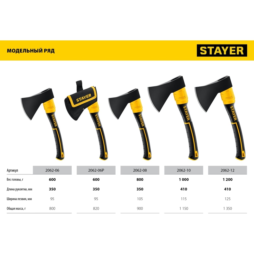 Кованый топор STAYER Fiberglass 350 мм, 800/900 г 2062-08_z02