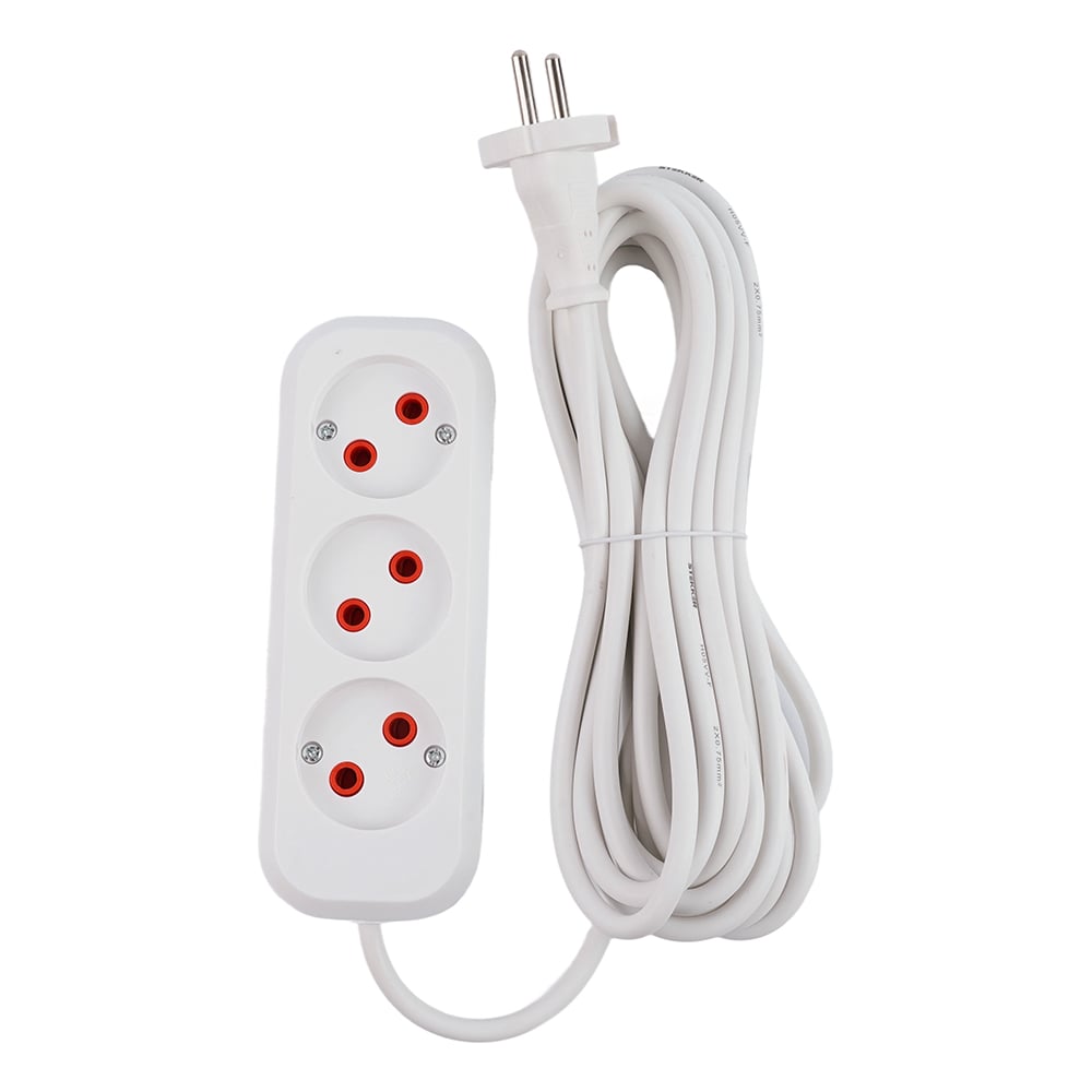 Удлинитель STEKKER 3 гнезда б/з 2x0,75, 1,8м, серия Home HM01-30-02, Ух-10 39209