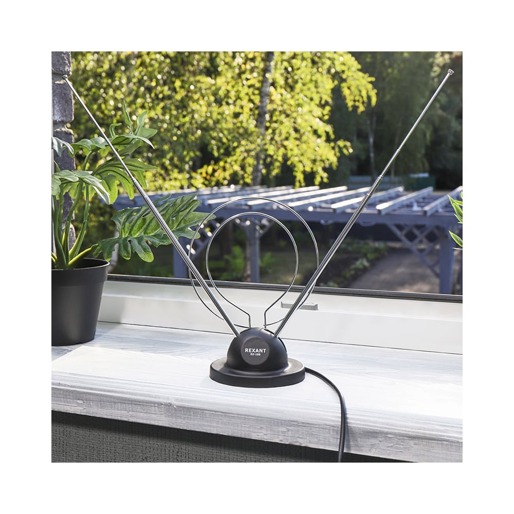 Антенна на подставке с кольцом REXANT VHF UHF 47-860 MHz К RX-100 34-0100