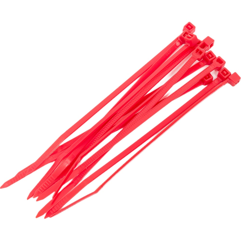 Нейлоновые стяжки FORTISFLEX КСС 3х100 красный 100 штук 49419