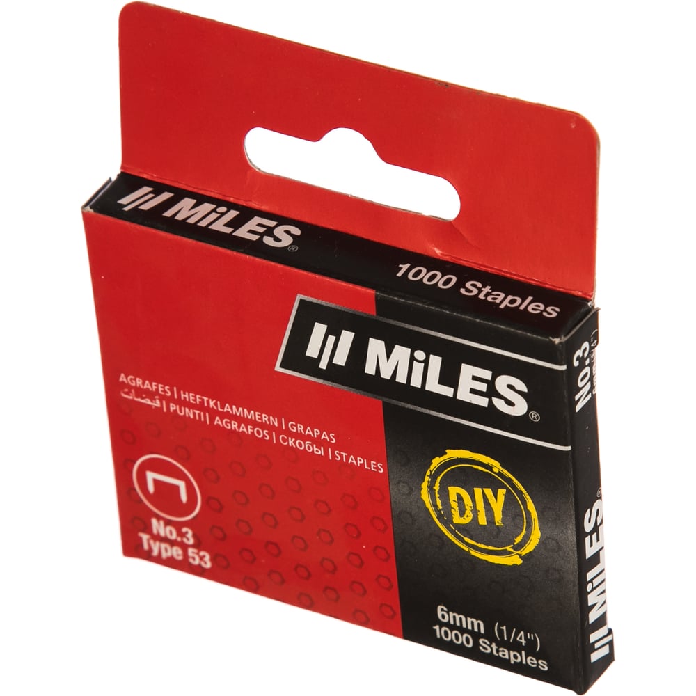 Скобы тип 53 (1000 шт; 6 мм) Miles N3-06-D