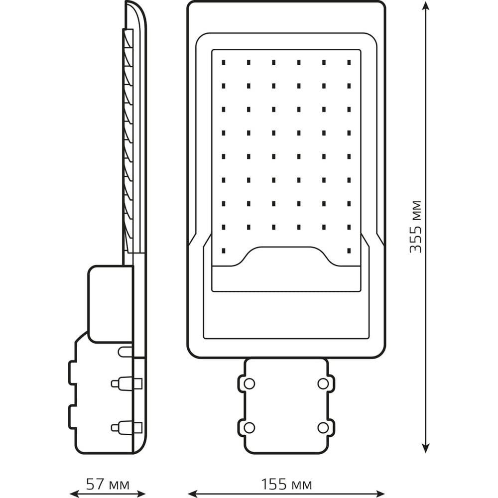 Уличный консольный светодиодный светильник Gauss IP65 50W 5000lm 5000K КСС Ш" 629534350"