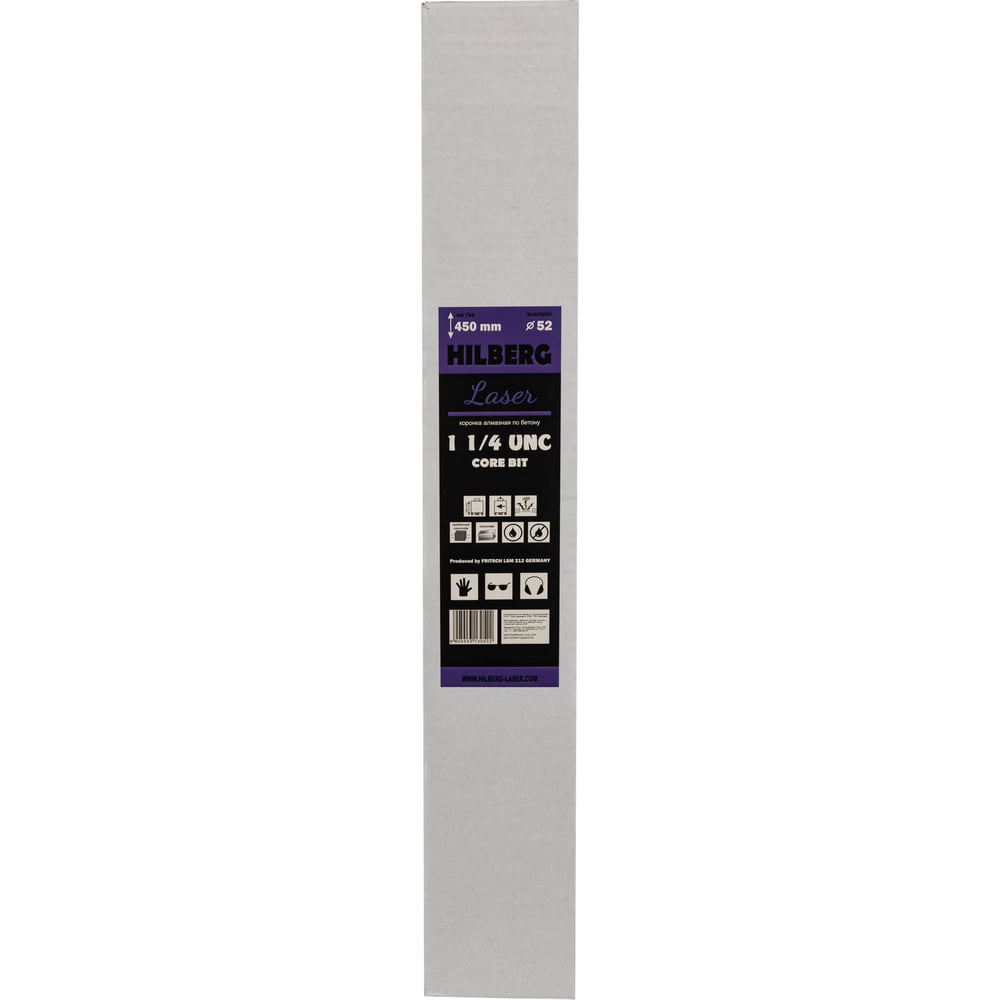 Коронка алмазная по бетону Hilberg 52x450 мм Laser 1 1/4 UNC HD705