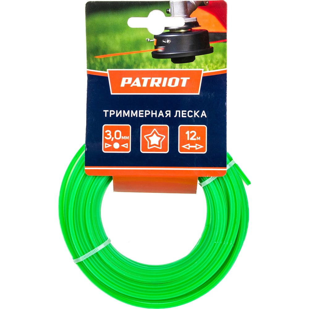 Леска для триммера (3.0 мм; 12 м; звезда) PATRIOT 300-12-3 805205123