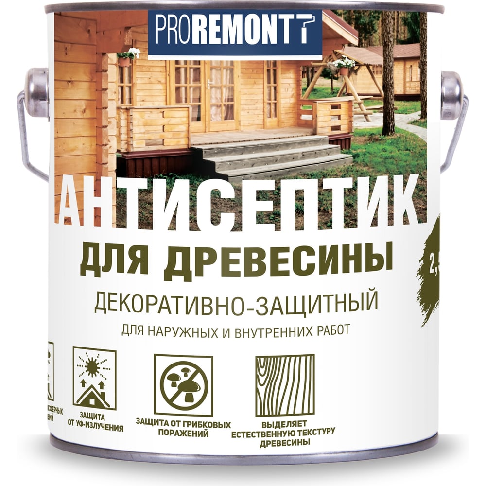 Антисептик Proremontt деревозащитное средство бесцветный 2,5 л Лк-00004607