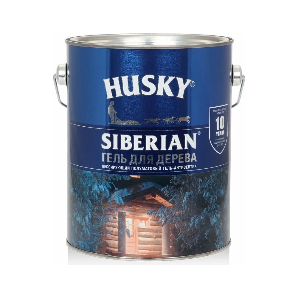 Гель-антисептик для дерева HUSKY SIBERIAN полуматовый дуб 2,7 л 25287