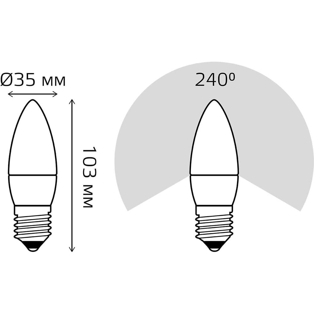Лампа GAUSS Elementary Свеча 12W 950lm 4100K E27 LED 1/10/100 30222