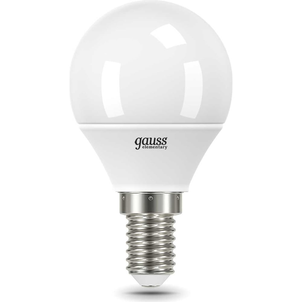 Светодиодная лампа Gauss Elementary Шар 12W 880lm 3000K Е14 LED 1/10/100 53112