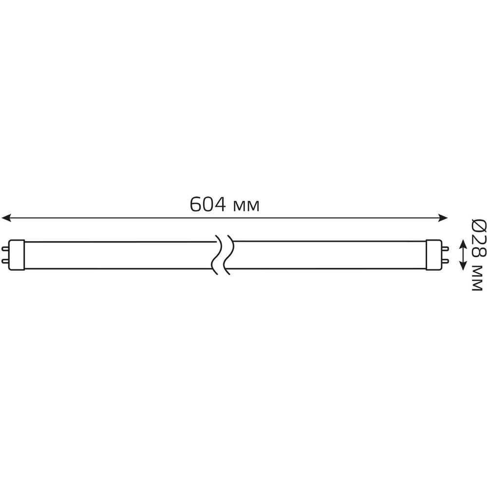 Светодиодная лампа Gauss G13 10W 780lm 4000K T8 600mm стекло LED 93020