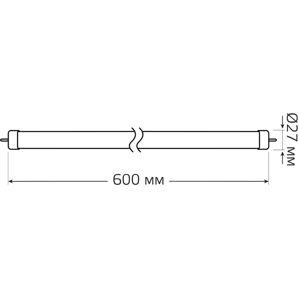 Лампа Gauss Elementary T8, 12W, 1000lm, 4000K, G13, 600mm, стекло, LED, 1/20 93022