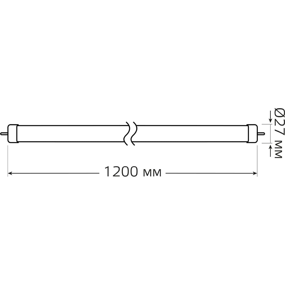 Лампа Gauss Elementary, T8, 24W, 2000lm, 6500K, G13, 1200mm, стекло, LED, 1/20 93034