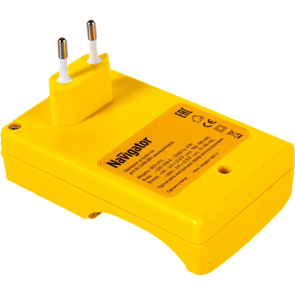 Зарядное устройство Navigator NCH-415, 4 AAA/AA, NiMH/NiCd, 9-15ч. инд. 94471