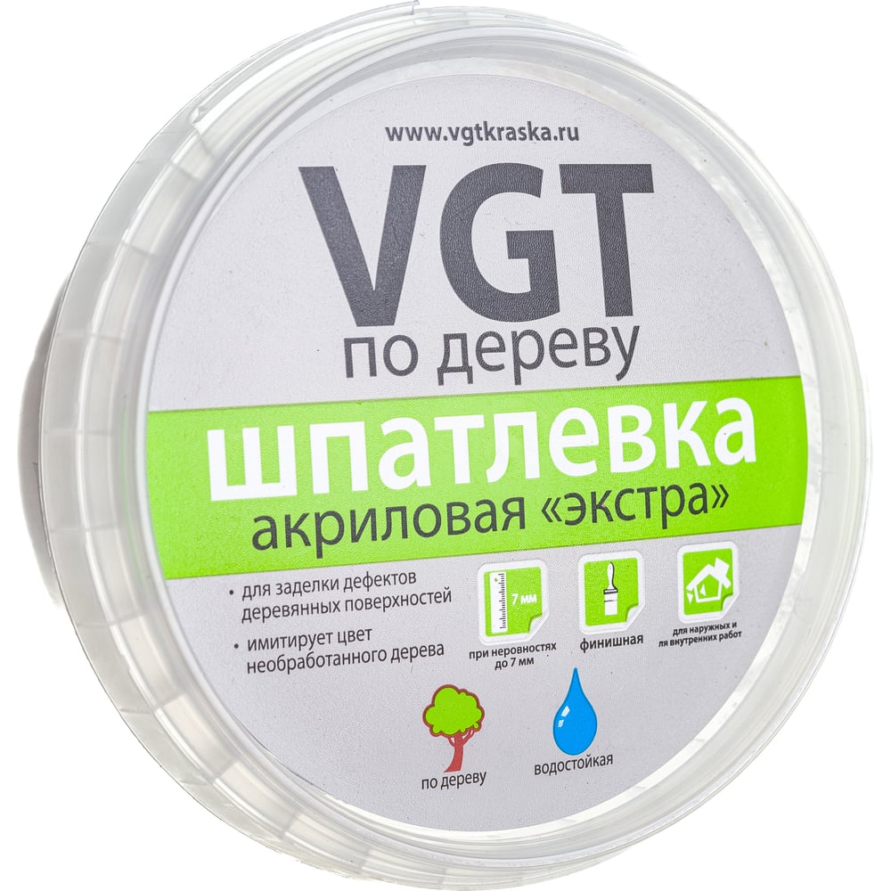 Шпаклевка по дереву Экстра Белая 0,3 кг VGT 11594869