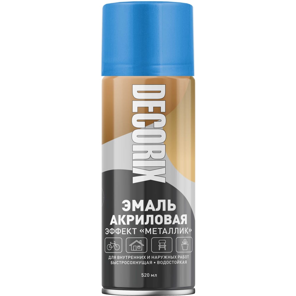 Аэрозольная эмаль Decorix (металлик; глянцевая; акриловая; синий; 520 мл) 0103-01 DX