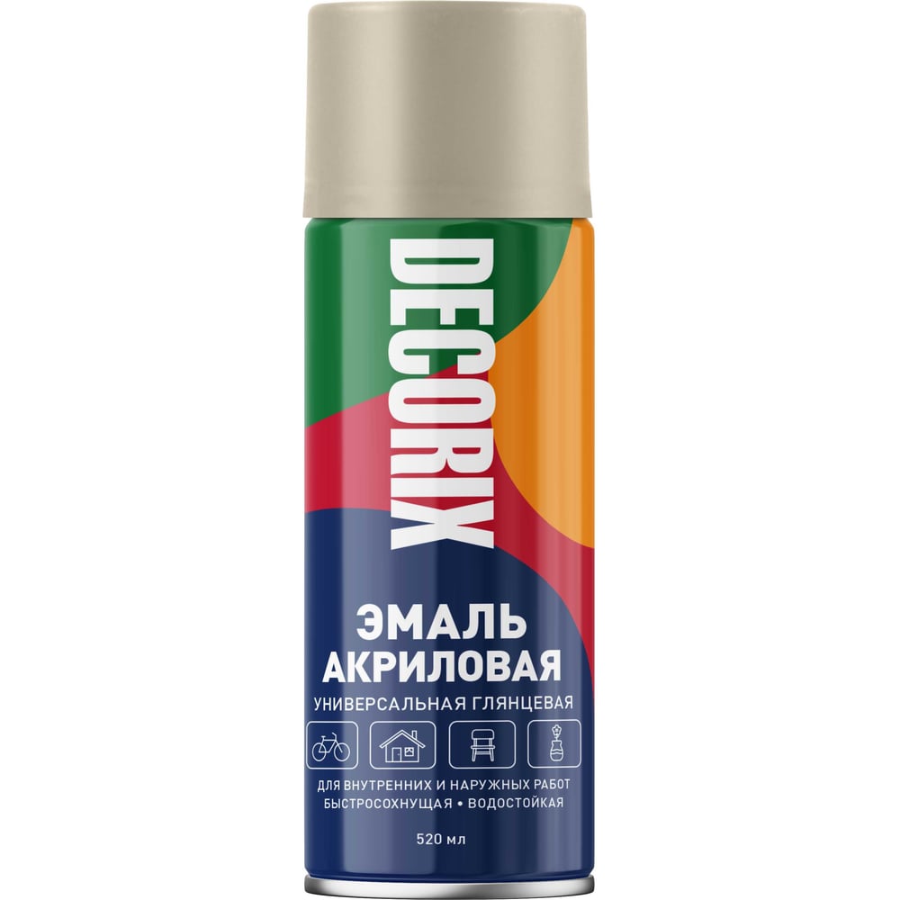 Аэрозольная акриловая эмаль Decorix (универсальная; бежевый; 520 мл) 0101-33 DX
