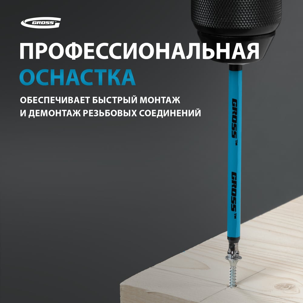 Набор бит (PH2 х127 мм, сталь S2) 5 шт. GROSS 11202
