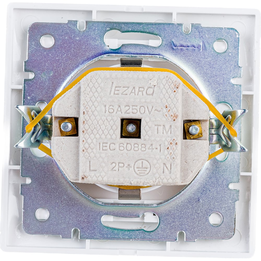 Розетка LEZARD MIRA с/ з керамика белый с белой вставкой 701-0202-122