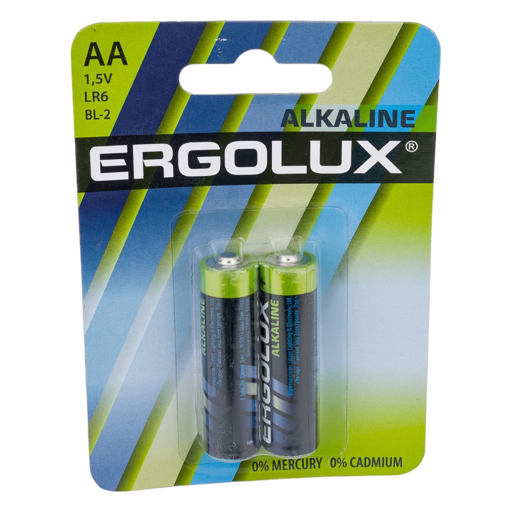 Батарейка Ergolux 1.5В LR6 Alkaline BL-2 11747