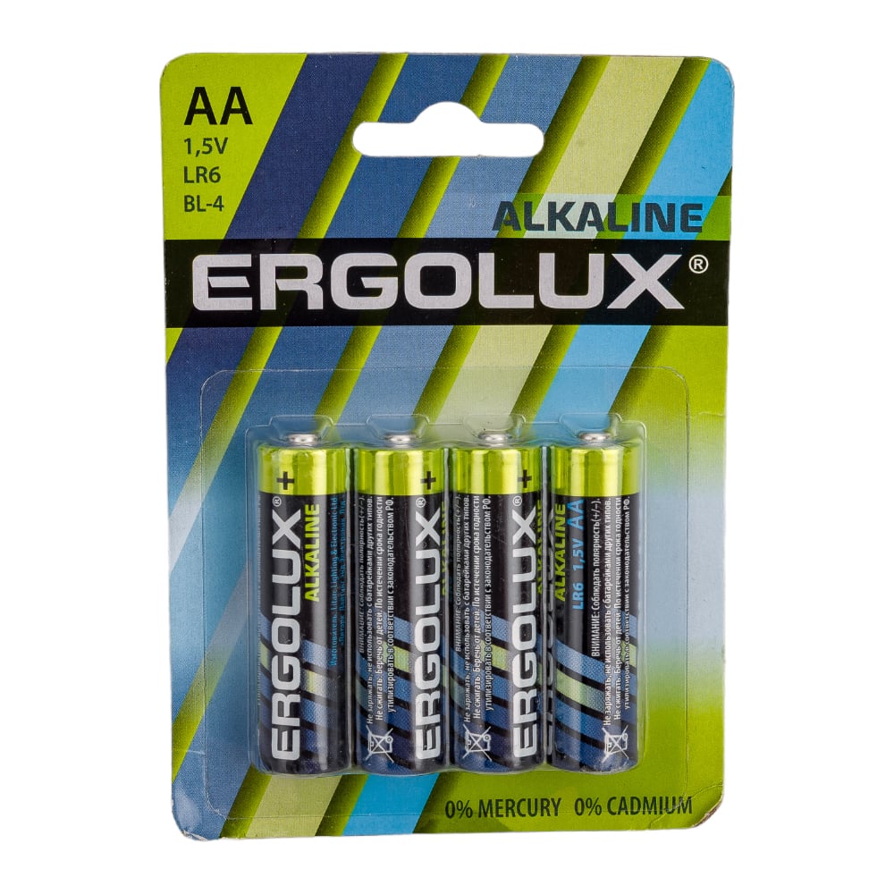 Батарейка Ergolux 1.5В, LR6, Alkaline, BL-4 11748