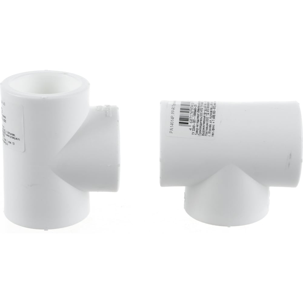 Тройник PRO AQUA PP-R белый 40 мм PA14014Pb