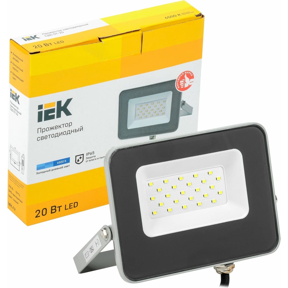Прожектор IEK, СДО 07-20 светодиодный серый IP65 LPDO701-20-K03