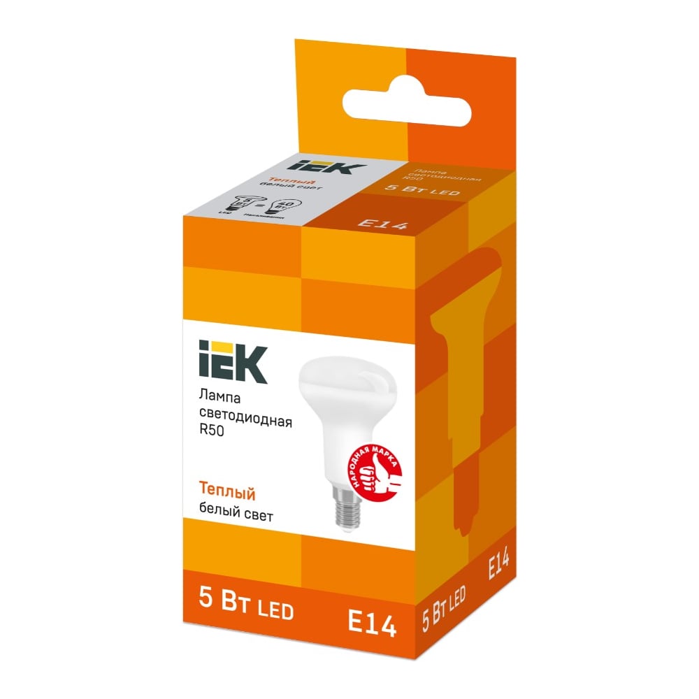 Светодиодная лампа IEK ECO R50 рефлектор 5Вт 230В 3000К E14 LLE-R50-5-230-30-E14