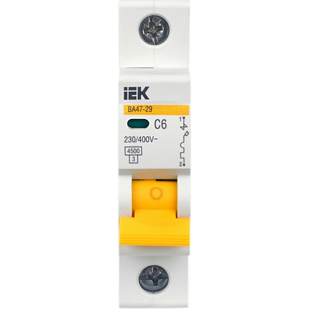 Автоматический выключатель IEK ВА47-29 1п, 6А, С", 4.5кА MVA20-1-006-C"