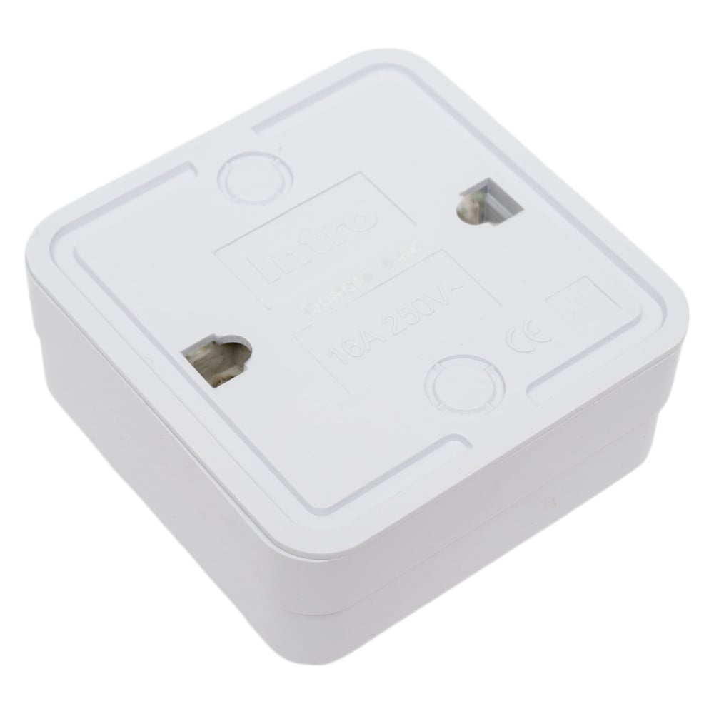 Розетка Intro Quadro 2-201-01 без заземления 2P, 16А-250В, IP20, открытая установка, белый, Б0053774