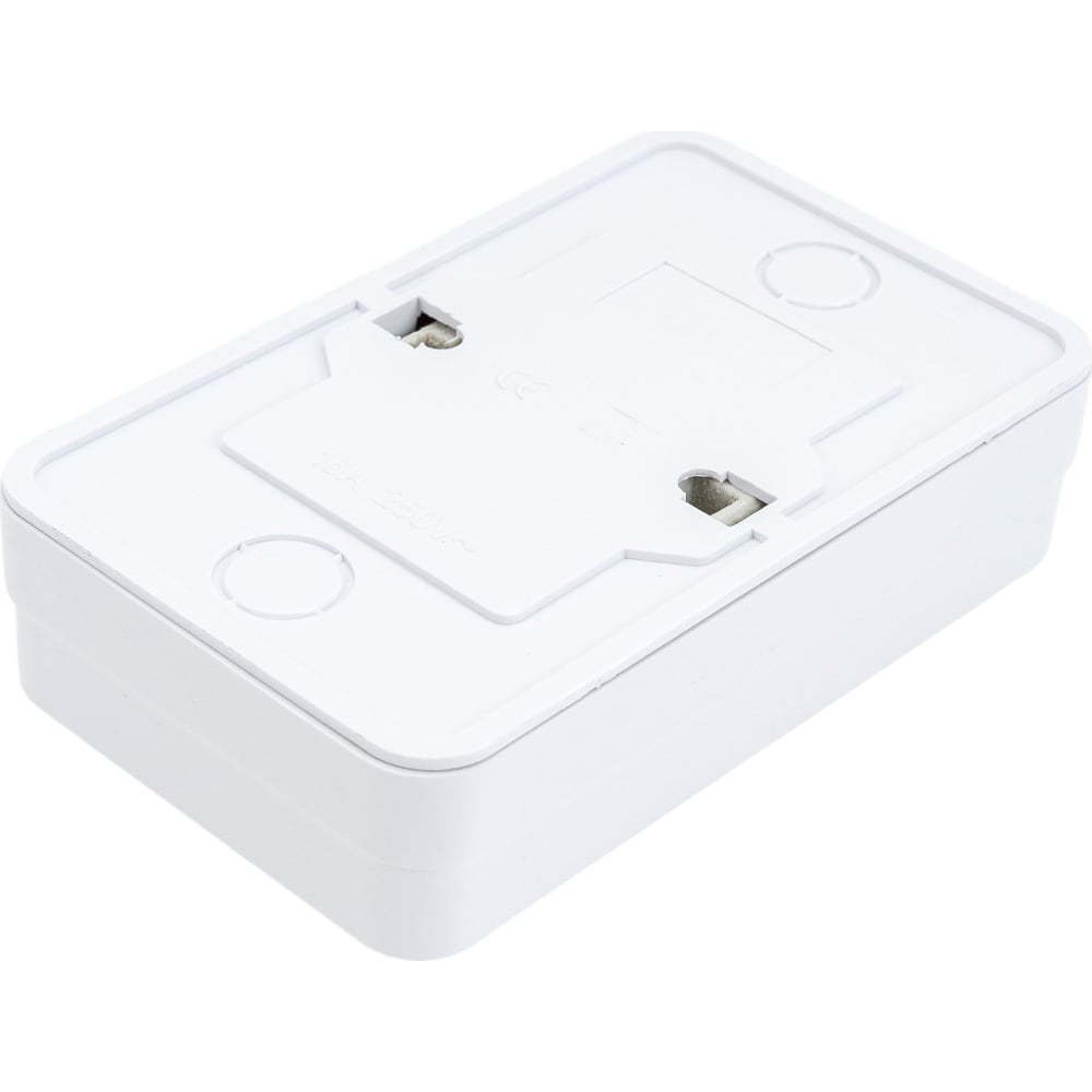 Розетка Intro Quadro двойная без заземления 2x2P, 16А-250В, IP20, открытая установка, Quadro, белый, Б0053792