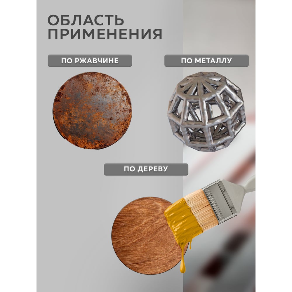 Грунт-эмаль по ржавчине 3 в 1, Цвет:шоколадный (1,8кг), FARBIREX 1/6