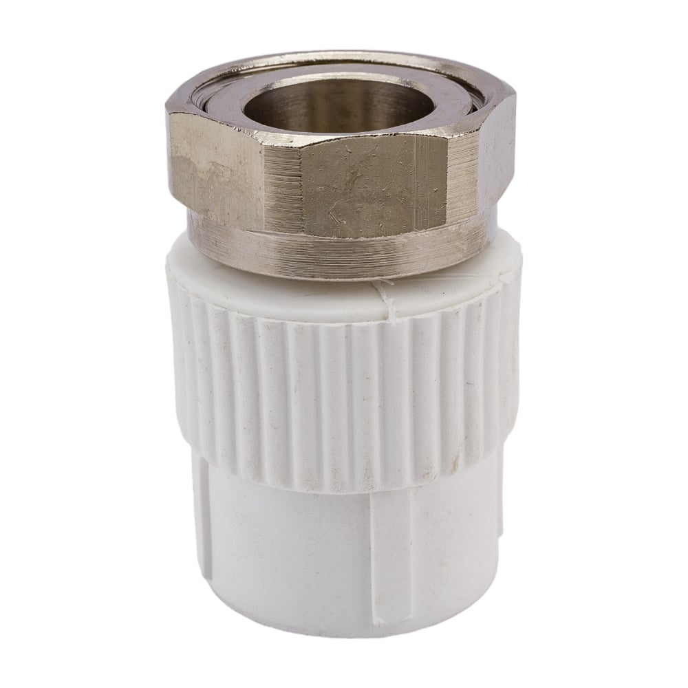 Муфта с накидной гайкой PRO AQUA PP-R белая d-25 мм 1 PA29015b"