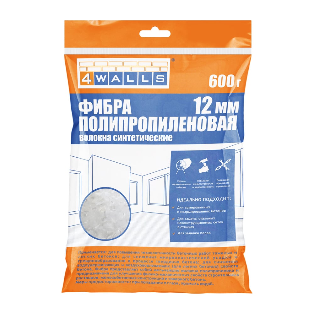 Фиброволокно 4walls (12 шт, полипропилен, 12 мм, 600 г) 119809