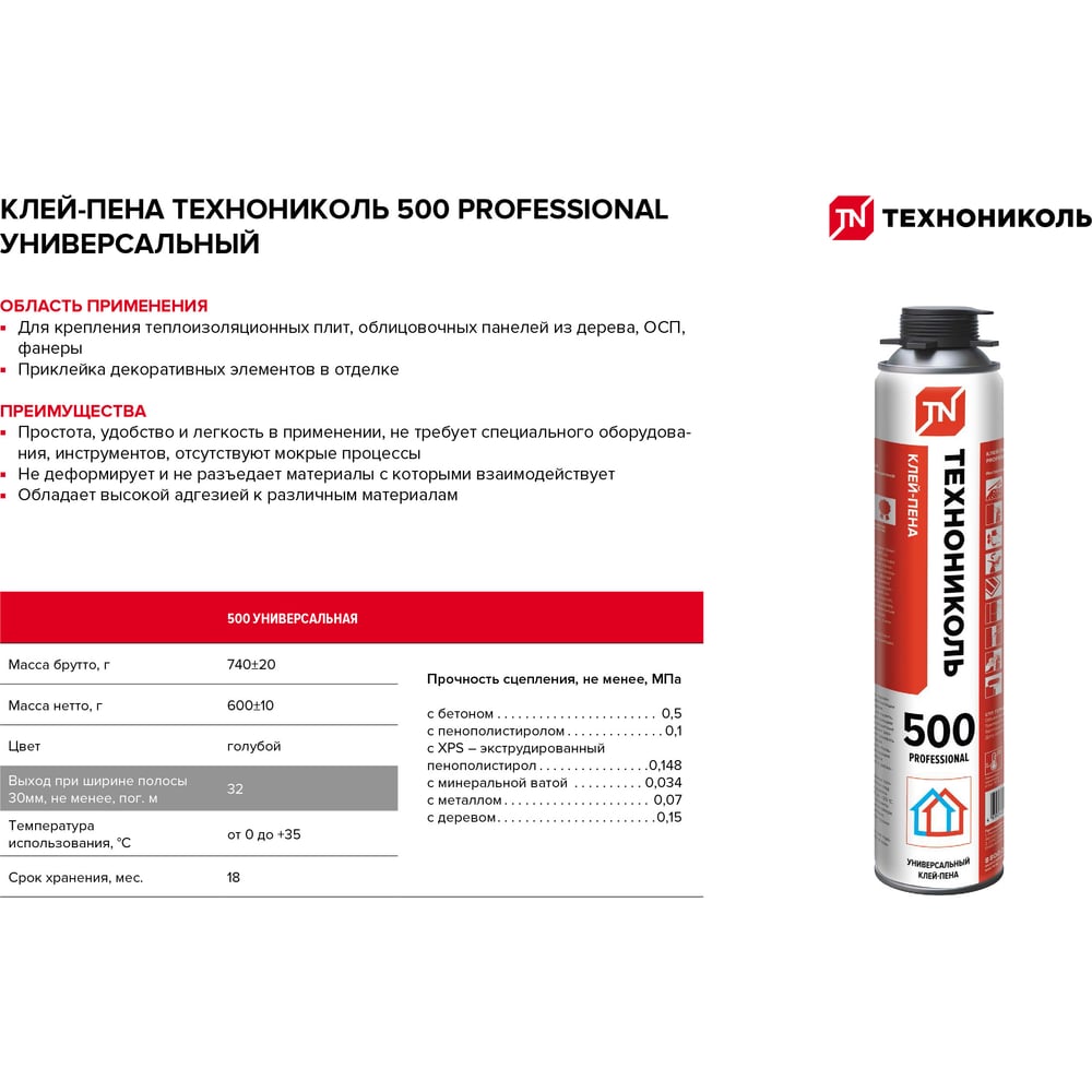 Клей-пена универсальный Технониколь PROFESSIONAL 500 TN528379