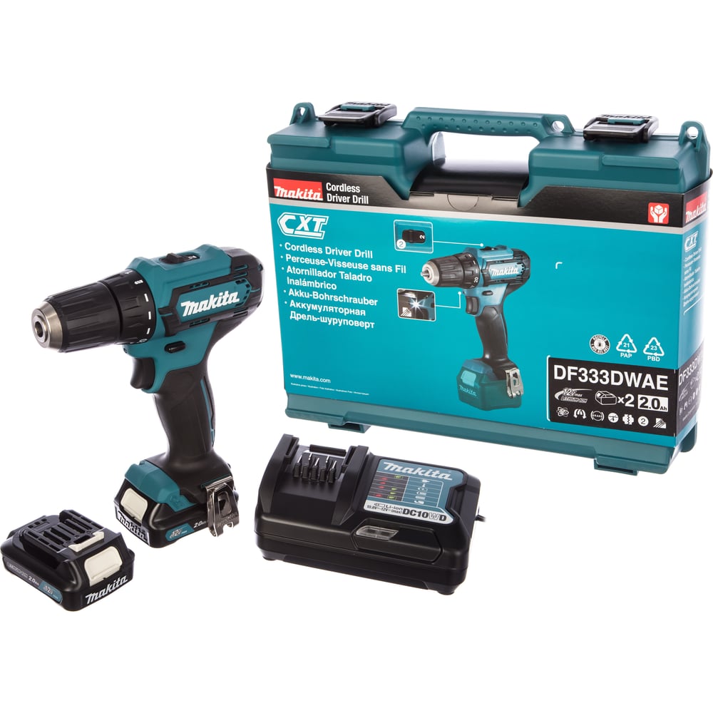 Дрель-шуруповерт Makita CXT DF333DWAE