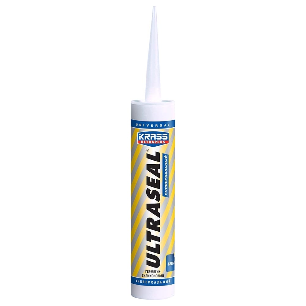 Универсальный силиконовый герметик KRASS Ultraseal белый, 260 мл ЛА-00000283