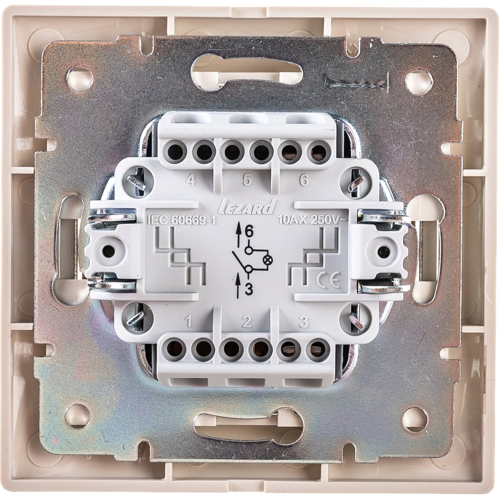 Выключатель с подсветкой LEZARD MIRA крем со вставкой 701-0303-111