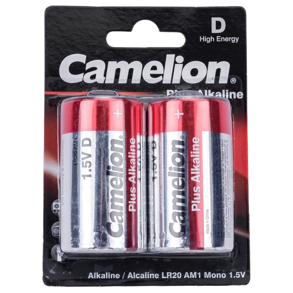 Батарейка 1.5В Camelion, LR20 Plus Alkaline BL-2 1654