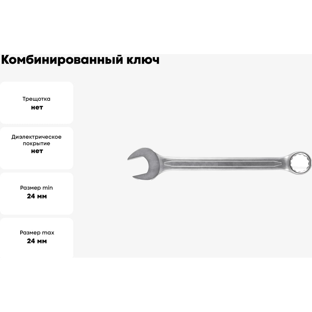 Комбинированный ключ FIT усиленный Гранд", CrV, холодный штамп 24 мм 63293