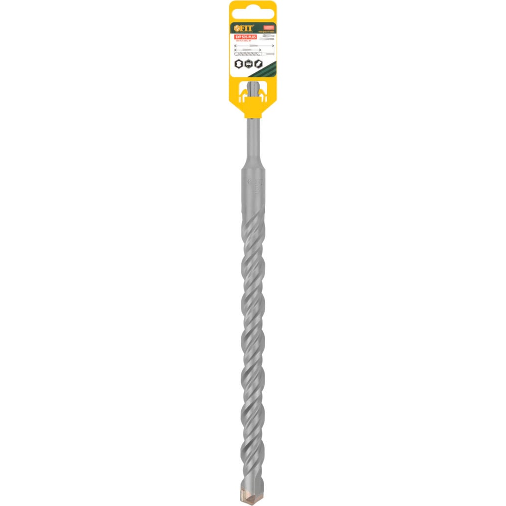 Бур по бетону FIT SDS PLUS, Профи, W-образная вставка, двойная спираль, 14 х 460 мм 32843