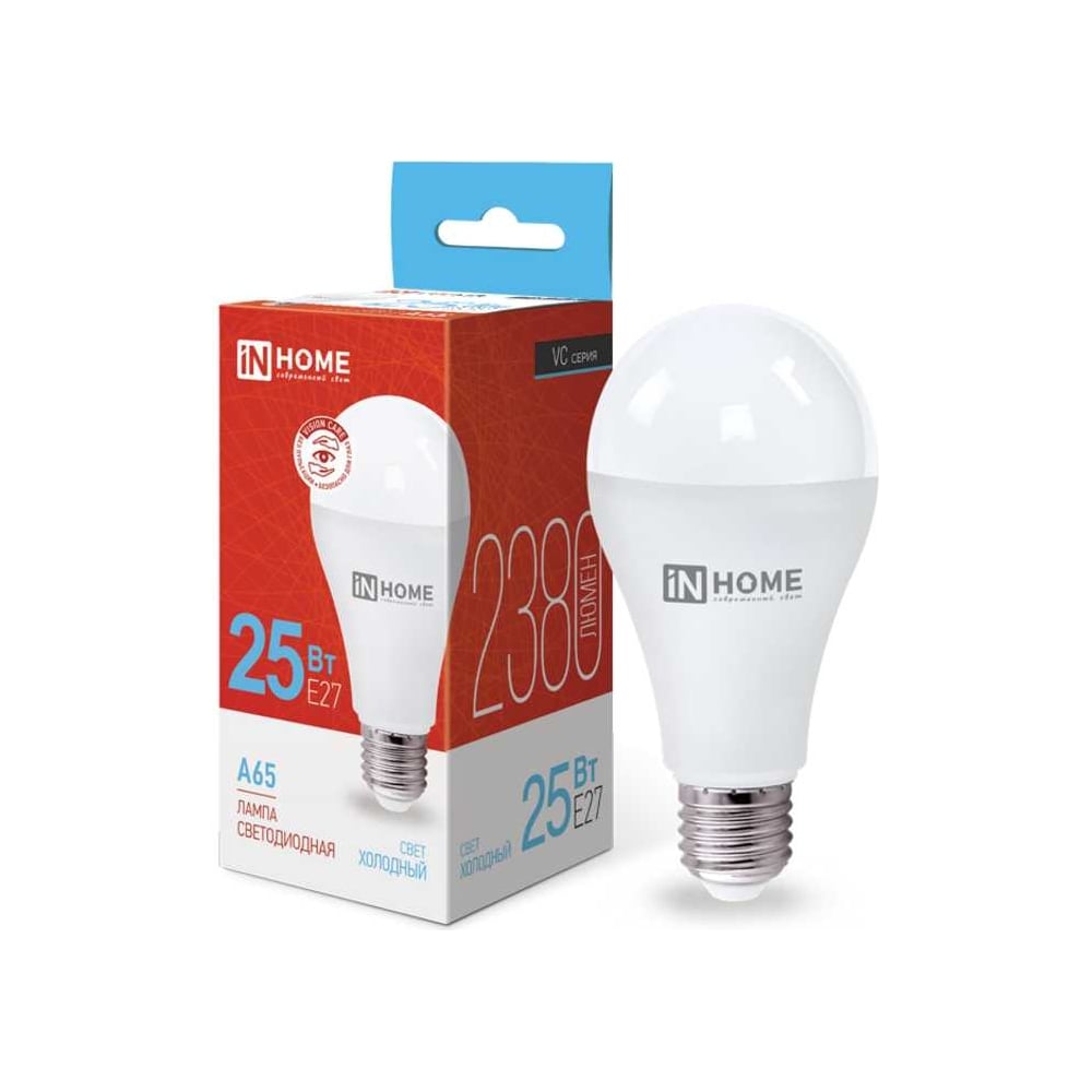 Светодиодная лампа IN HOME LED-A65-VC 25Вт 230В Е27 6500К 2380Лм 4690612024103