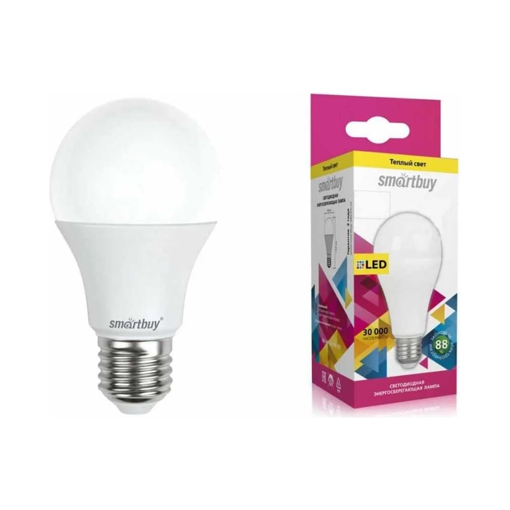 Светодиодная лампа Smartbuy LED A6525W/3000/E27 SBL-A65-25-30K-E27