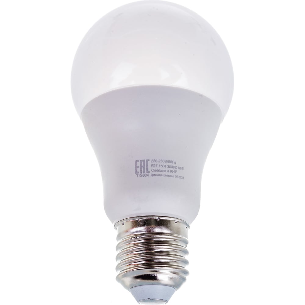 Светодиодная лампа Ресанта LL-R-A65-15W-230-3K-E27 (груша, 15Вт, тепл., Е27) 76/1/19