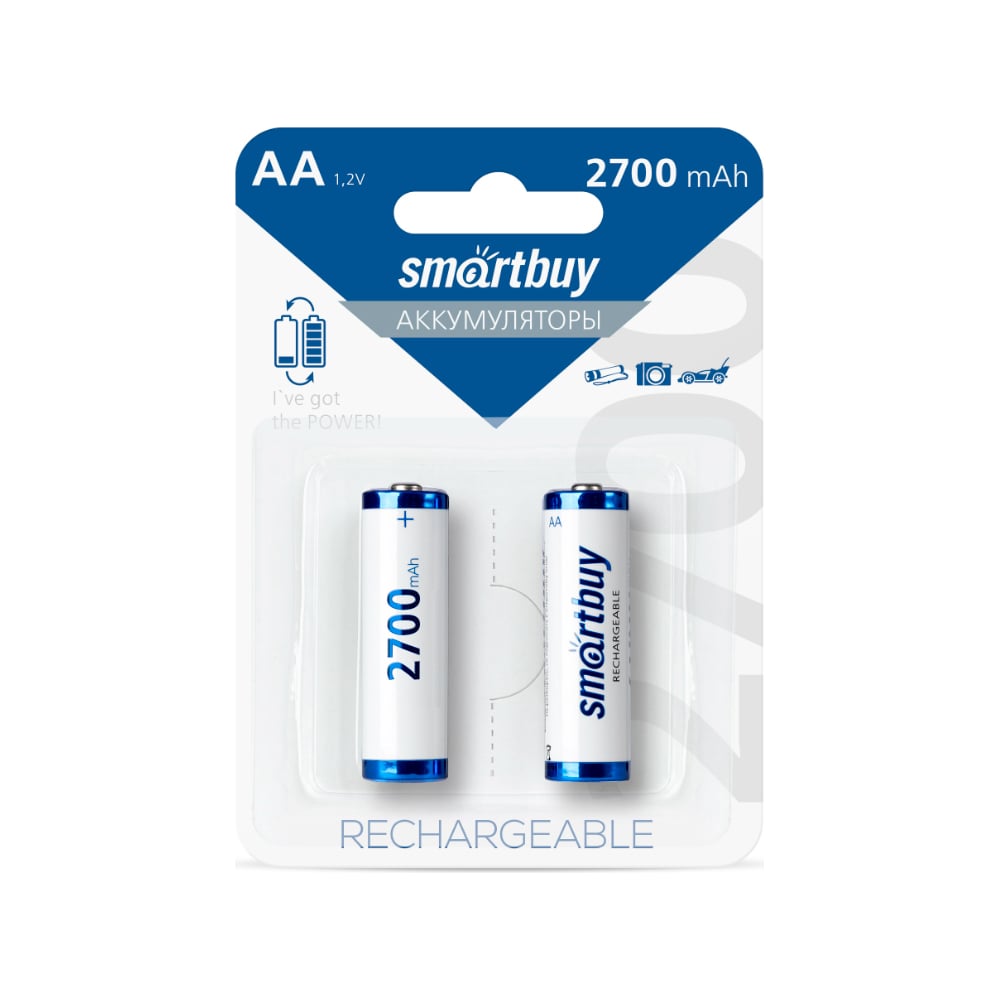 Аккумулятор Smartbuy nimh aa/2bl 2700 mah (24/240) упаковка 2 шт. SBBR-2A02BL2700