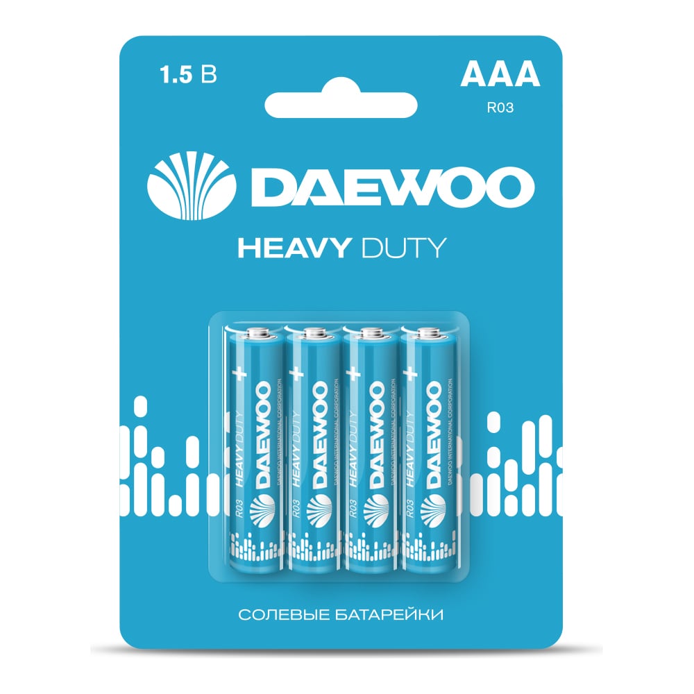 Батарейка Солевой элемент питания DAEWOO AAA/R03 1.5В Heavy Duty BL-4 (уп.4шт) 5029361