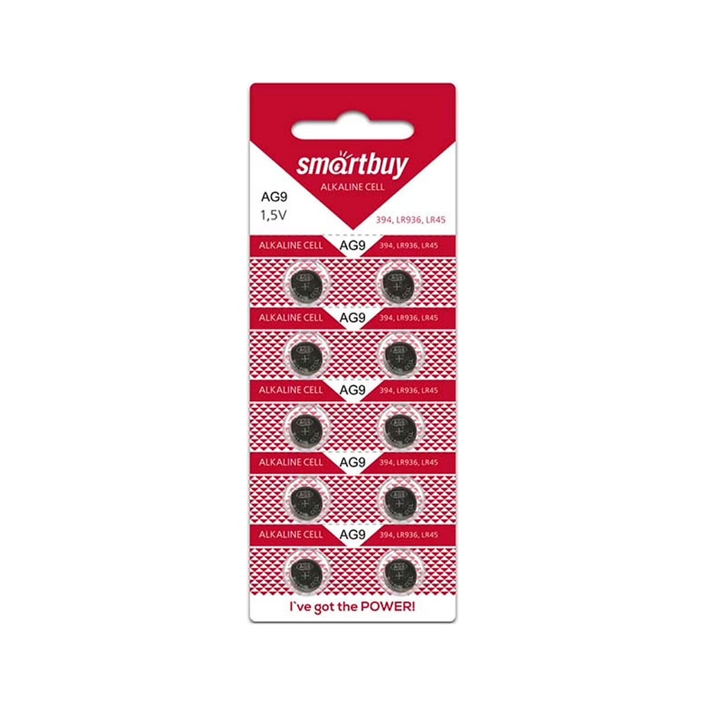 Батарейка Smartbuy часовая ag9-10b (100/2000) упаковка 10 шт. SBBB-AG9-10B