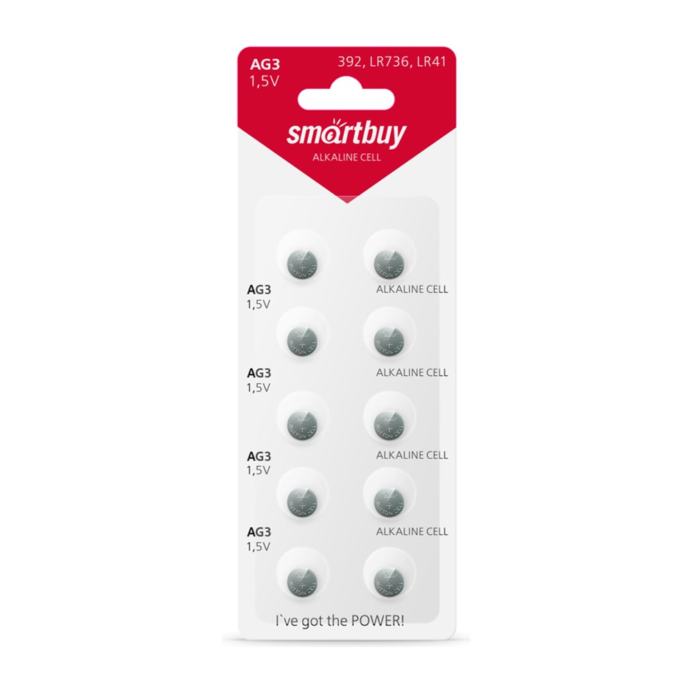 Батарейка Smartbuy часовая ag3-10b (100/2000) упаковка 10 шт. SBBB-AG3-10B